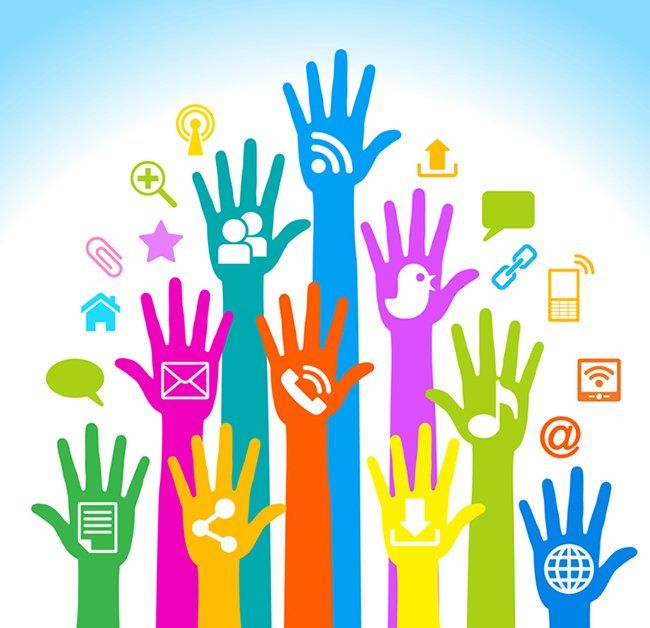 social media hands