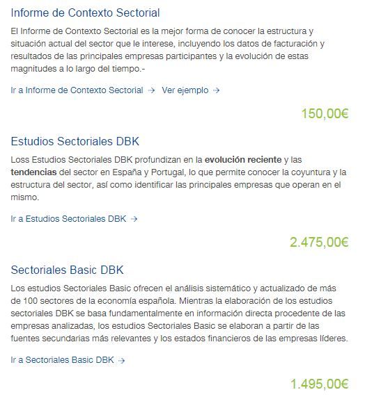 estudios sectoriales dbk